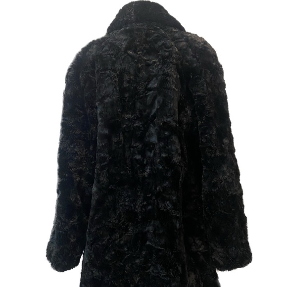 Mob Wife Vintage 70’s Perry for Marvin Richards Black Faux Fur Coat - Picture 3 of 5